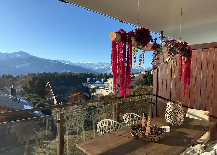 度假居 Window On Montana, Avec Vue Sur Les Alpes 克莱恩 蒙塔纳